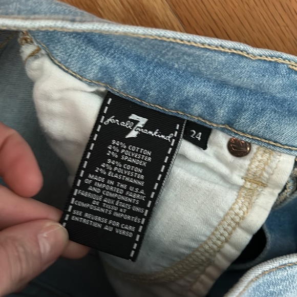 7 for all Mankind Roxanne Ankle tapered frayed hem light wash size 24 - Picture 4 of 7